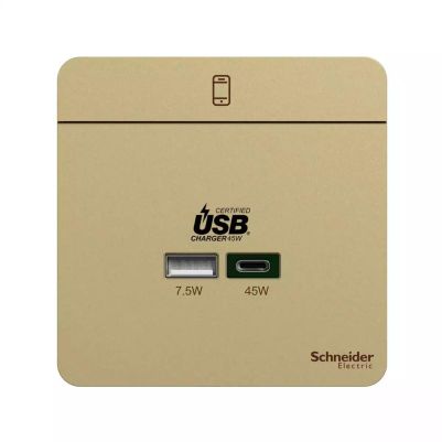 AvatarOn USB Charger Type A+C, 45 W, Wine gold