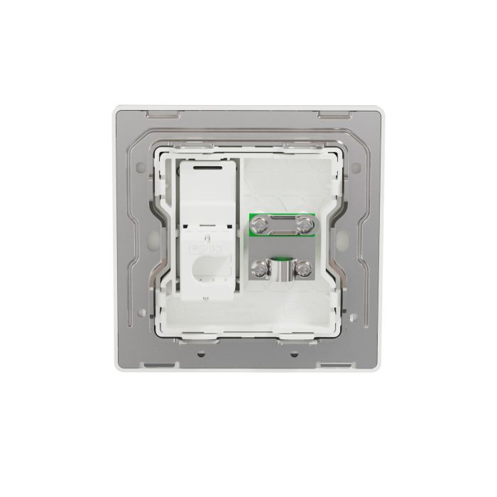 UNICA X 2 Gang TV+ RJ45 Data Cat6, Shuttered, Painted White