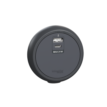 Easy series, USB socket, type A+C, 20W, grey