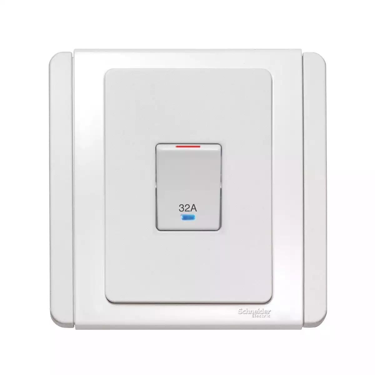 NEO 32A Double Pole Switch with White LED White