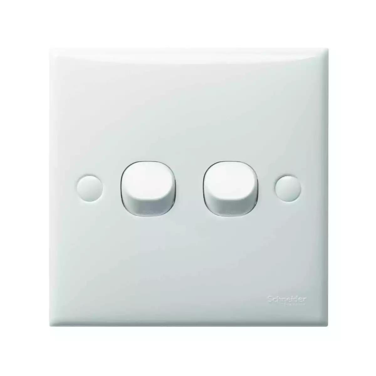 S-Classic 2 Gang 1 Way Switch White