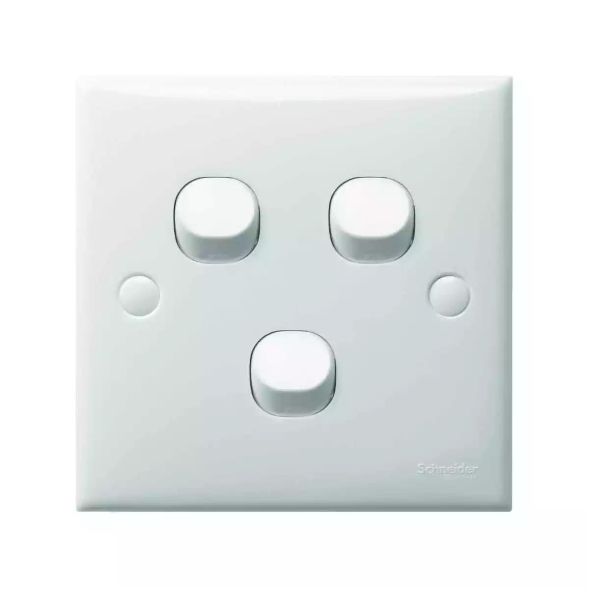 S-Classic 3 Gang 1 Way Switch White