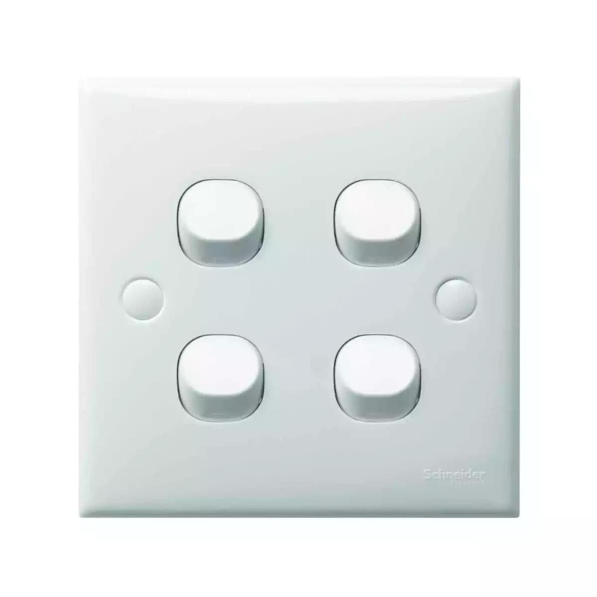 S-Classic 4 Gang 1 Way Switch White