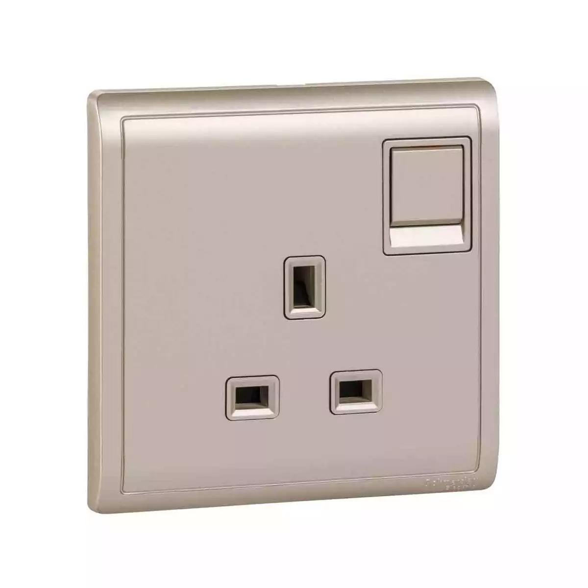 Pieno 13A 250V 1 Gang Switched Socket Wine Gold