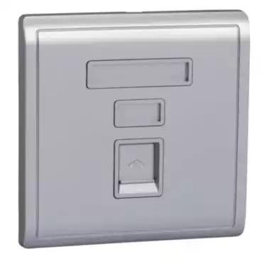 Pieno 1 Gang Shuttered Wallplate without Module Lavender Silver