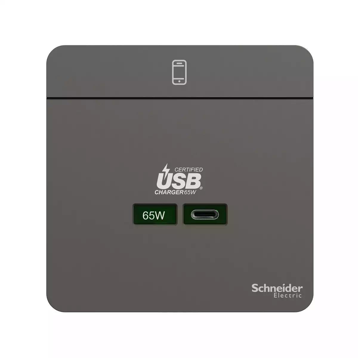 AvatarOn USB Charger Type C, 65 W, Dark grey