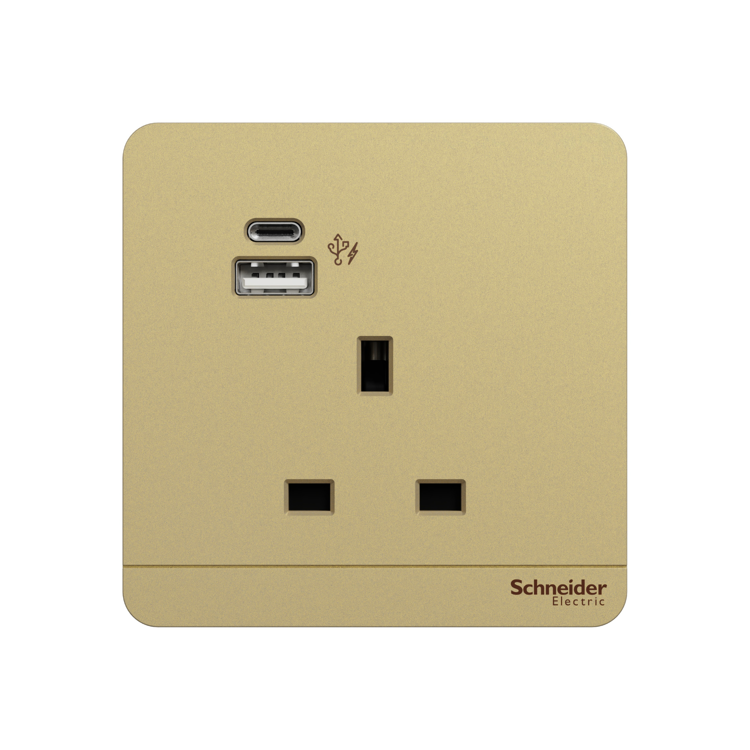 AvatarOn 13A 1 Gang Socket with 2 Gang USB Fast Charger Socket Type A+C, Wine Gold