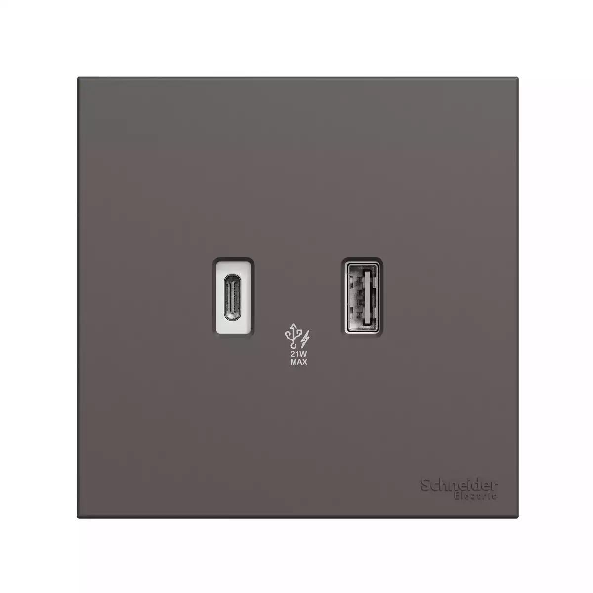 AvatarOn C USB Charger, 21 W, Type A+C, Dark Grey