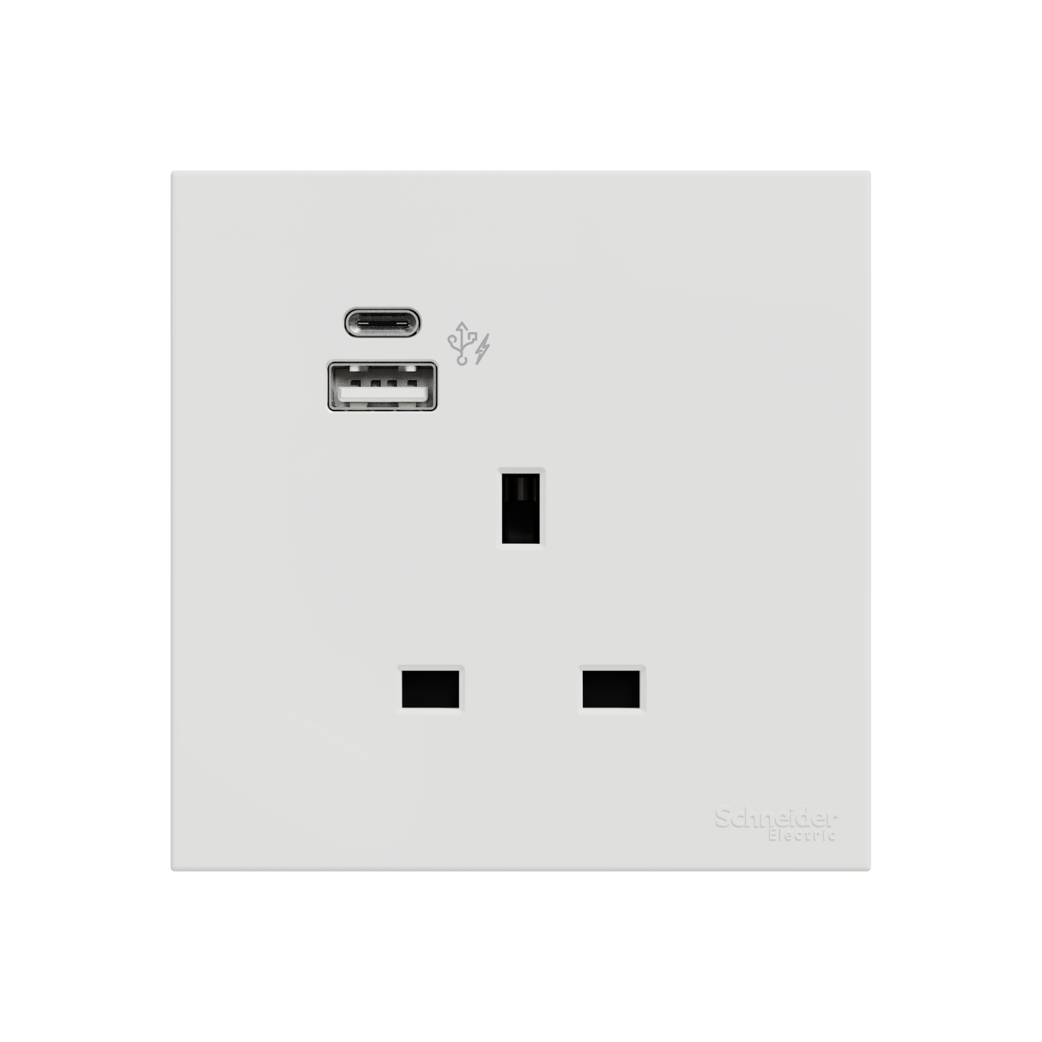 AvatarOn C 13A 1 Gang Socket with 2 Gang USB Fast Charger Socket Type A+C, White