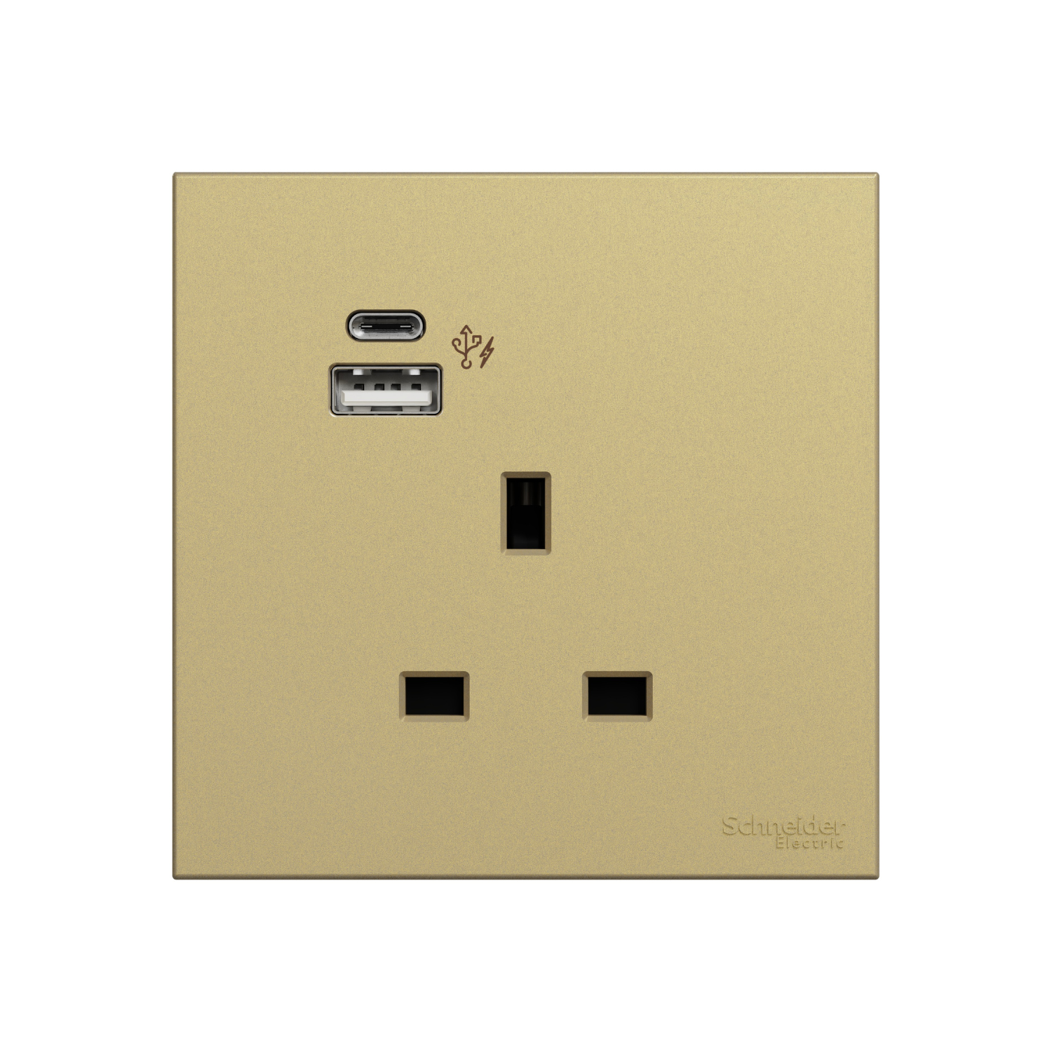 AvatarOn C 13A 1 Gang Socket with 2 Gang USB Fast Charger Socket Type A+C, Wine Gold