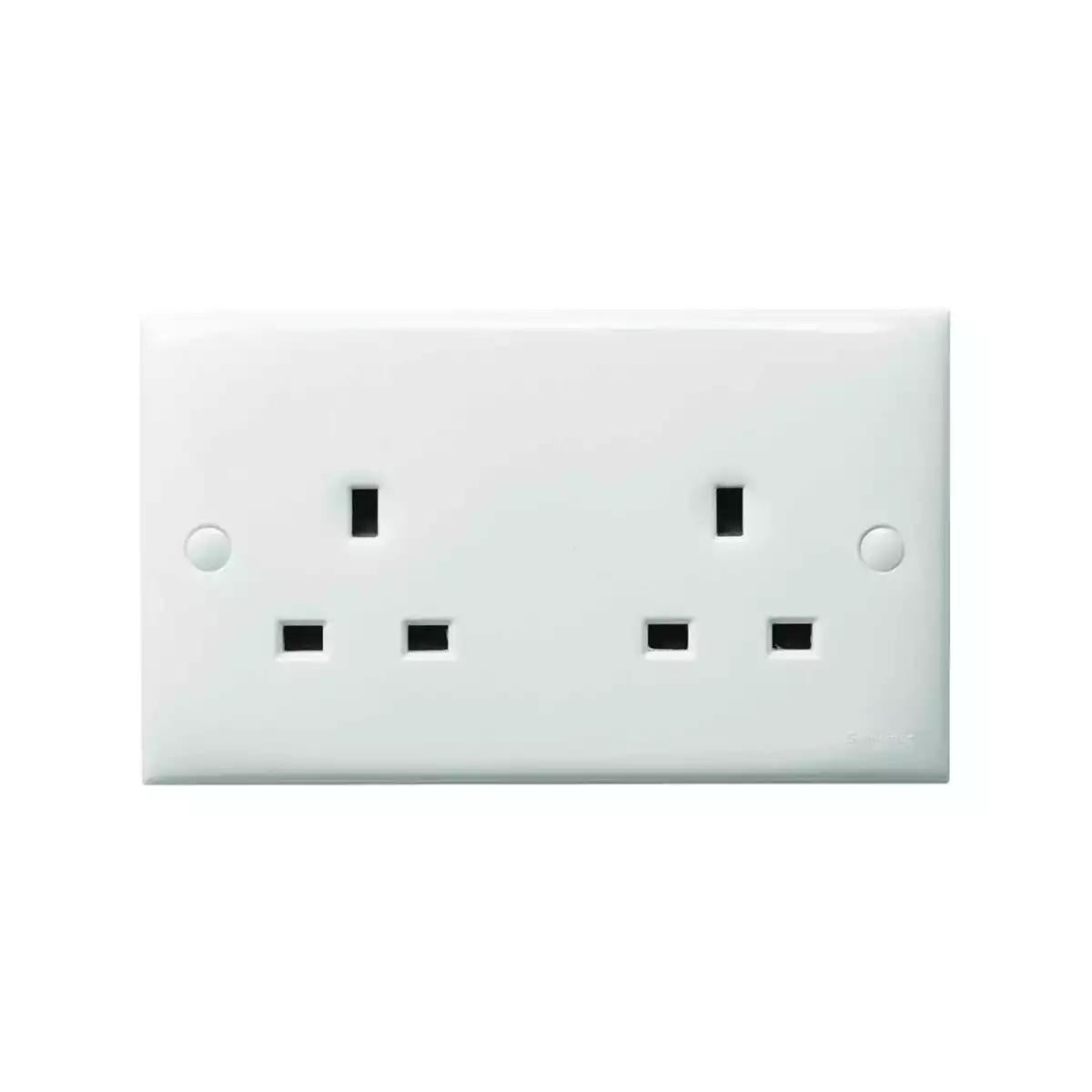 S-Classic 2 Gang Double Socket Outlet White