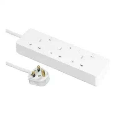 AvatarOn Extend 13A 3 Gang Individual Switched Extension Socket with LED (with 3M Cable) White