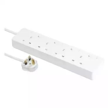 AvatarOn Extend 13A 4 Gang Individual Switched Extension Socket with LED (with 3M Cable) White