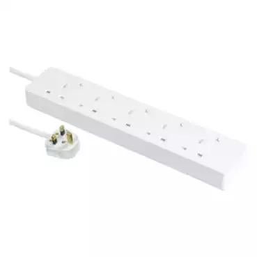 AvatarOn Extend 13A 5 Gang Individual Switched Extension Socket with LED (with 3M Cable) White