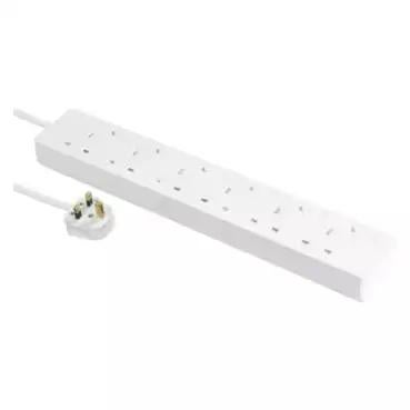 AvatarOn Extend 13A 6 Gang Individual Switched Extension Socket with LED (with 3M Cable) White